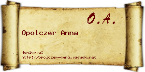 Opolczer Anna névjegykártya