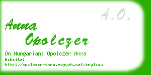 anna opolczer business card